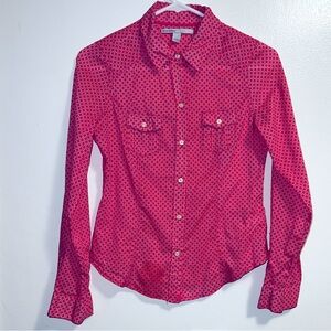 Old Navy western button up pink cowgirl shirt